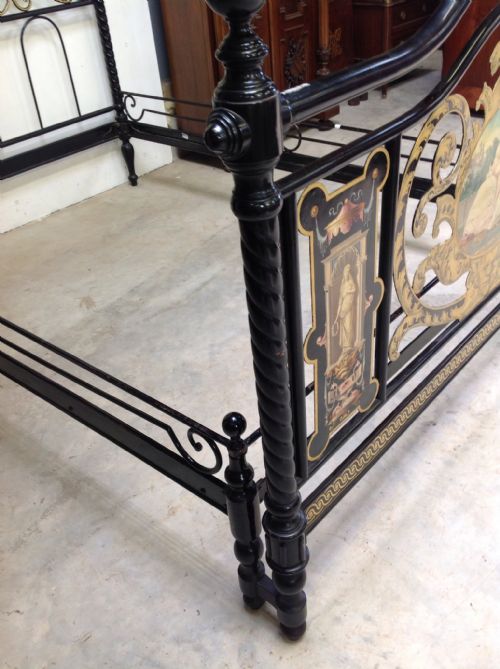 PAINTED ITALIAN MARRIAGE BED - ADDITIONAL PHOTO 11