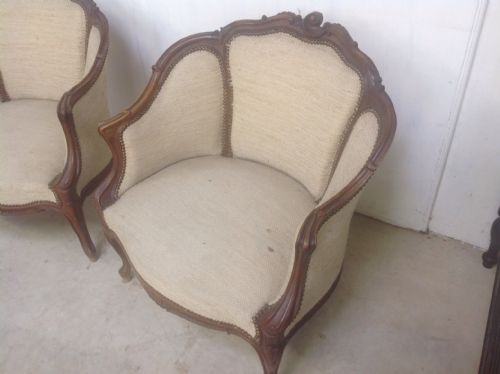 PAIR OF WALNUT ARMCHAIRS - ADDITIONAL PHOTO 3