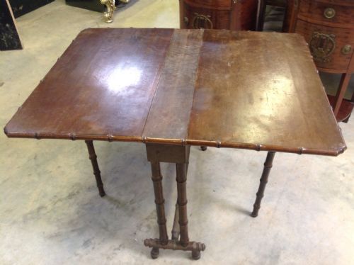 FAUX BAMBOO DROP LEAF TABLE - ADDITIONAL PHOTO 2