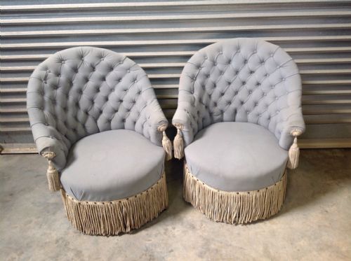 pair of french tub chairs - CATEGORY: ANTIQUE CHAIRS - DATED 1880