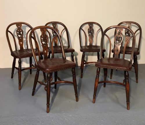 Six English Beech Kitchen Chairs