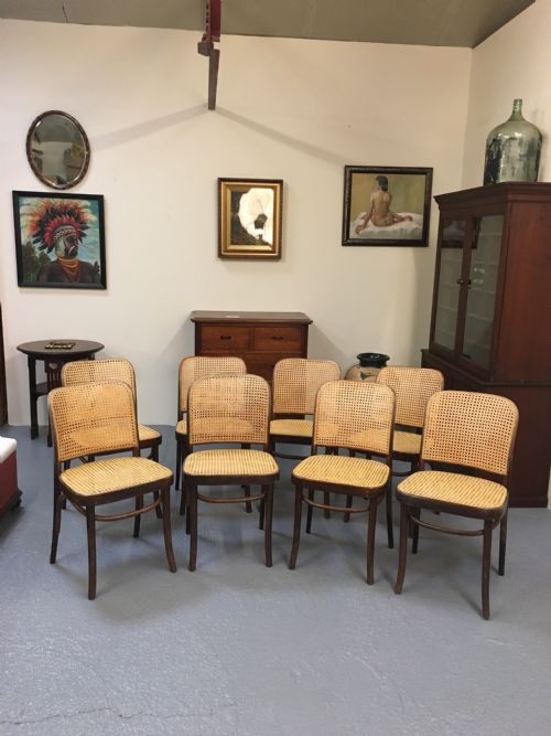 Rare Set of Eight Thonet Chairs