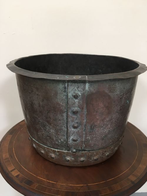 Large Patinated Copper Planter