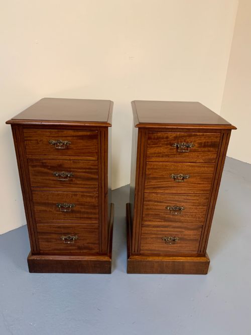 Pair Mahogany Bedside Cabinets with Drawers