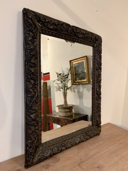 Exceptional Large Repousse Mirror