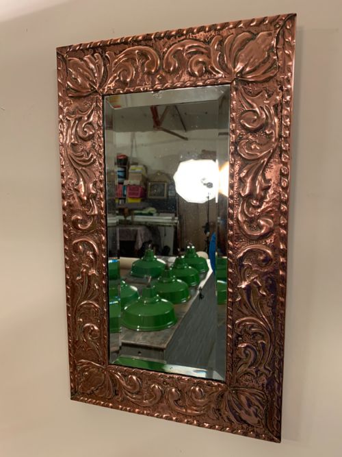 Arts and Crafts Copper Mirror