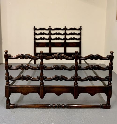 Rare Walnut  Heals King Size Bed