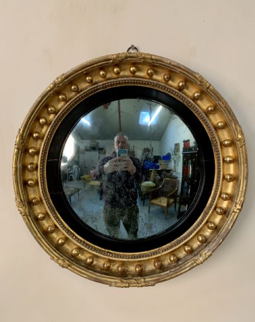 Good Regency Convex Mirror with Foxed Plate