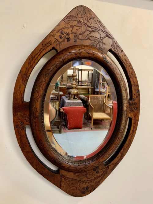 Decorative Pokerwork Mirror