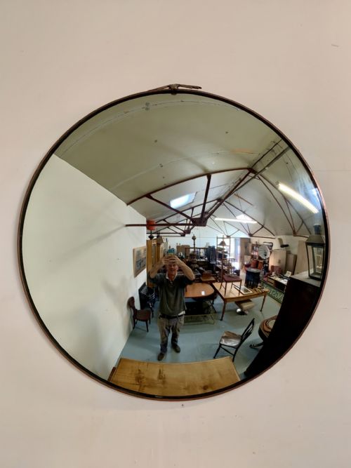 Superb Large Copper Convex Mirror