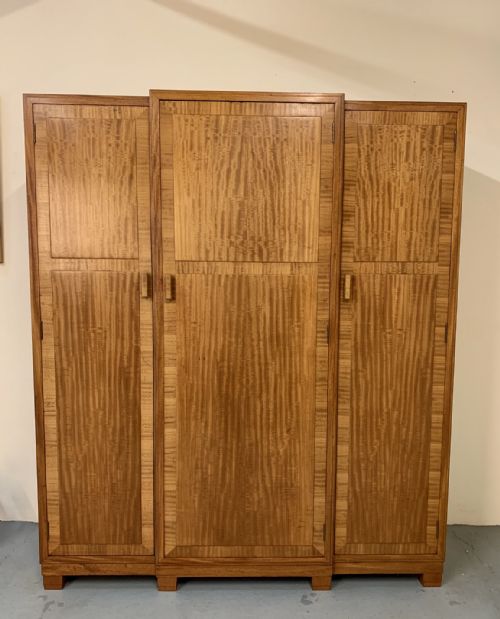 Heals Satinwood Triple Wardrobe