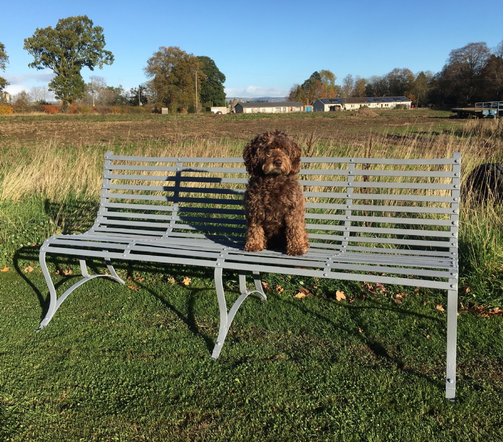 Regency strap work garden bench View IV