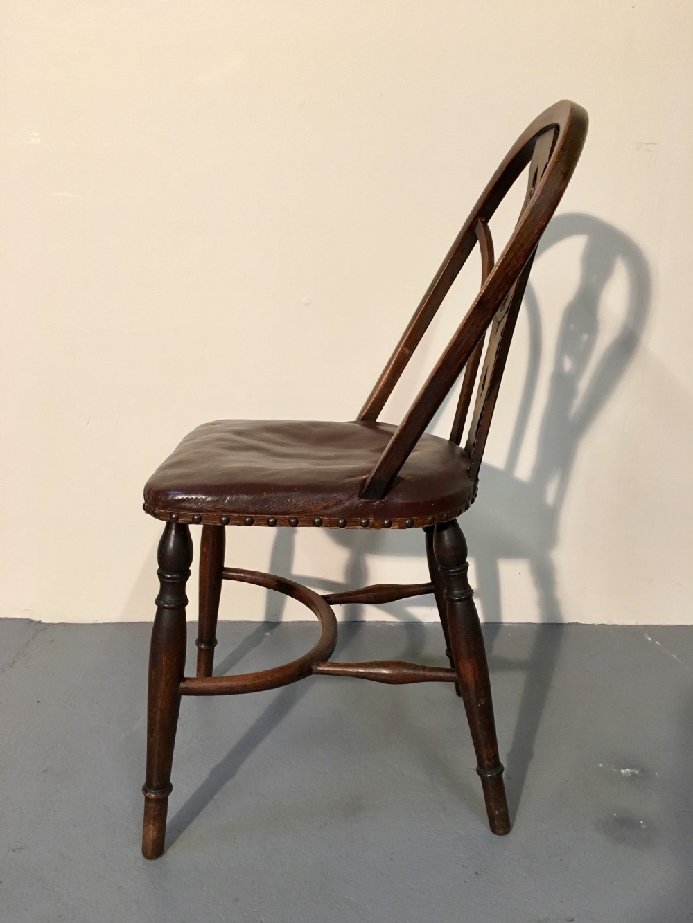 Six English beech kitchen chairs  View III