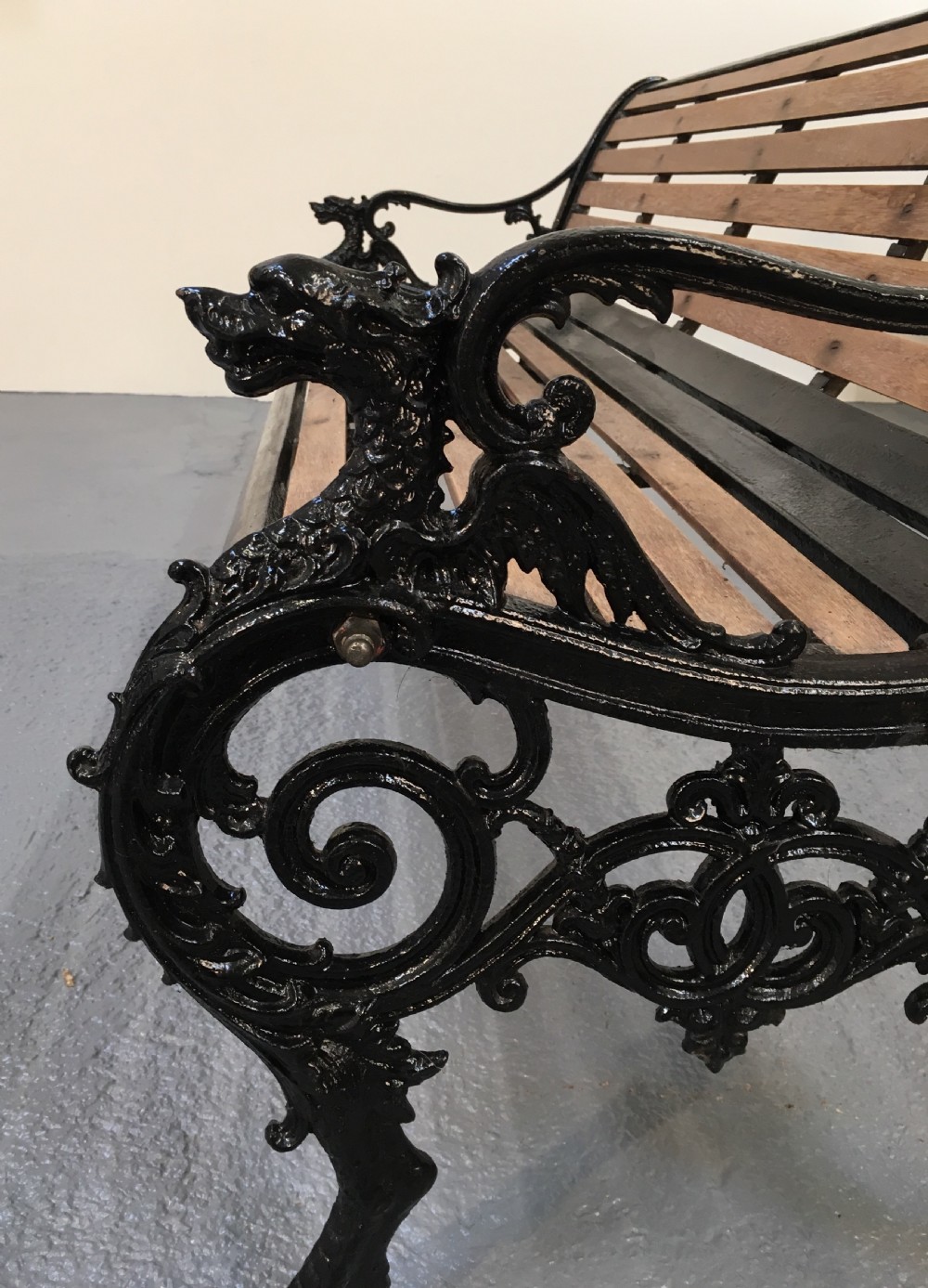 Rare Andrew McLaren cast iron garden bench  View II