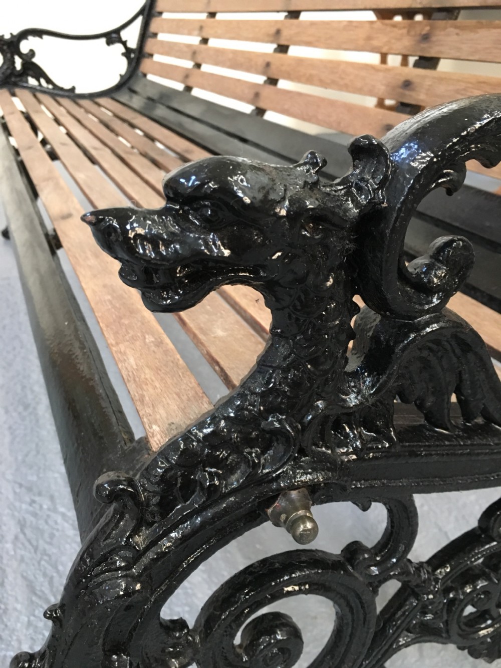 Rare Andrew McLaren cast iron garden bench  View III