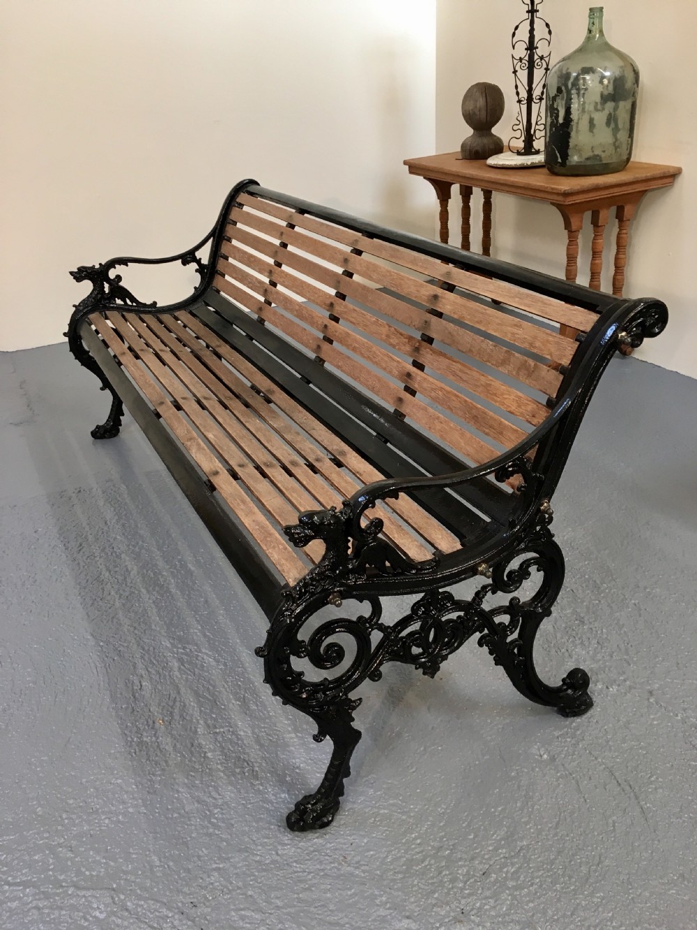 Rare Andrew McLaren cast iron garden bench  View IV