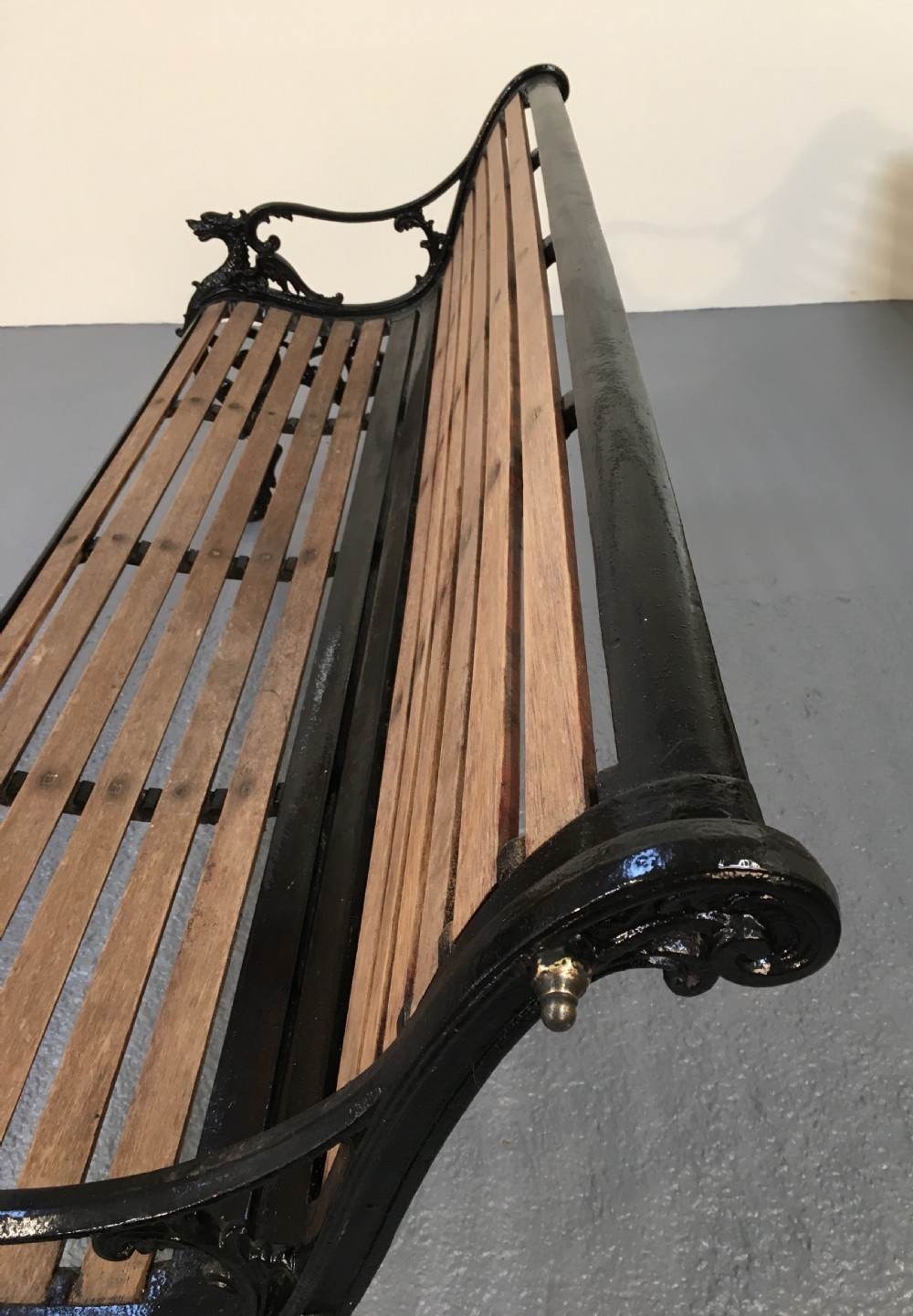 Rare Andrew McLaren cast iron garden bench  View V