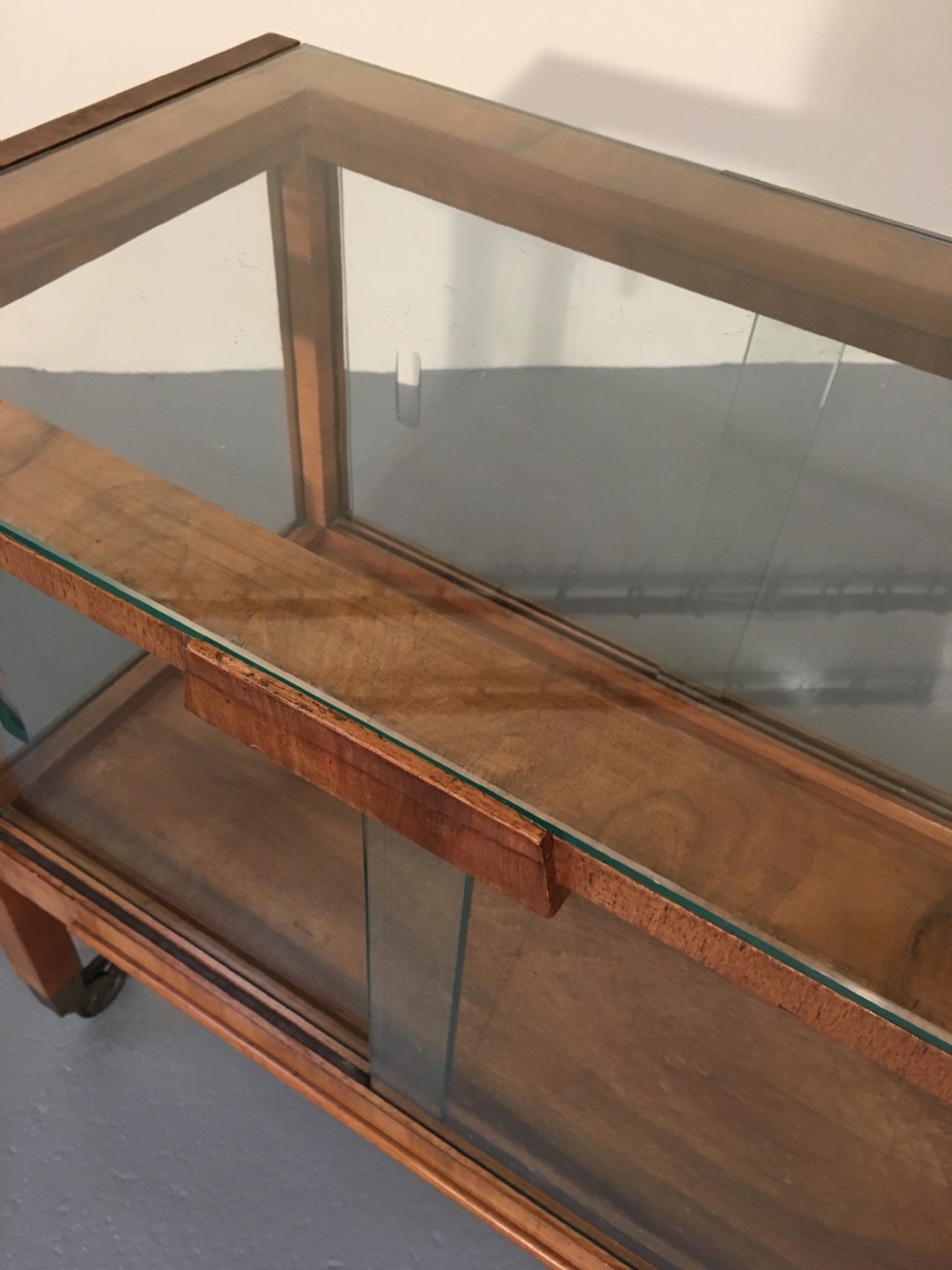 Unusual Art Deco walnut trolley  View IX