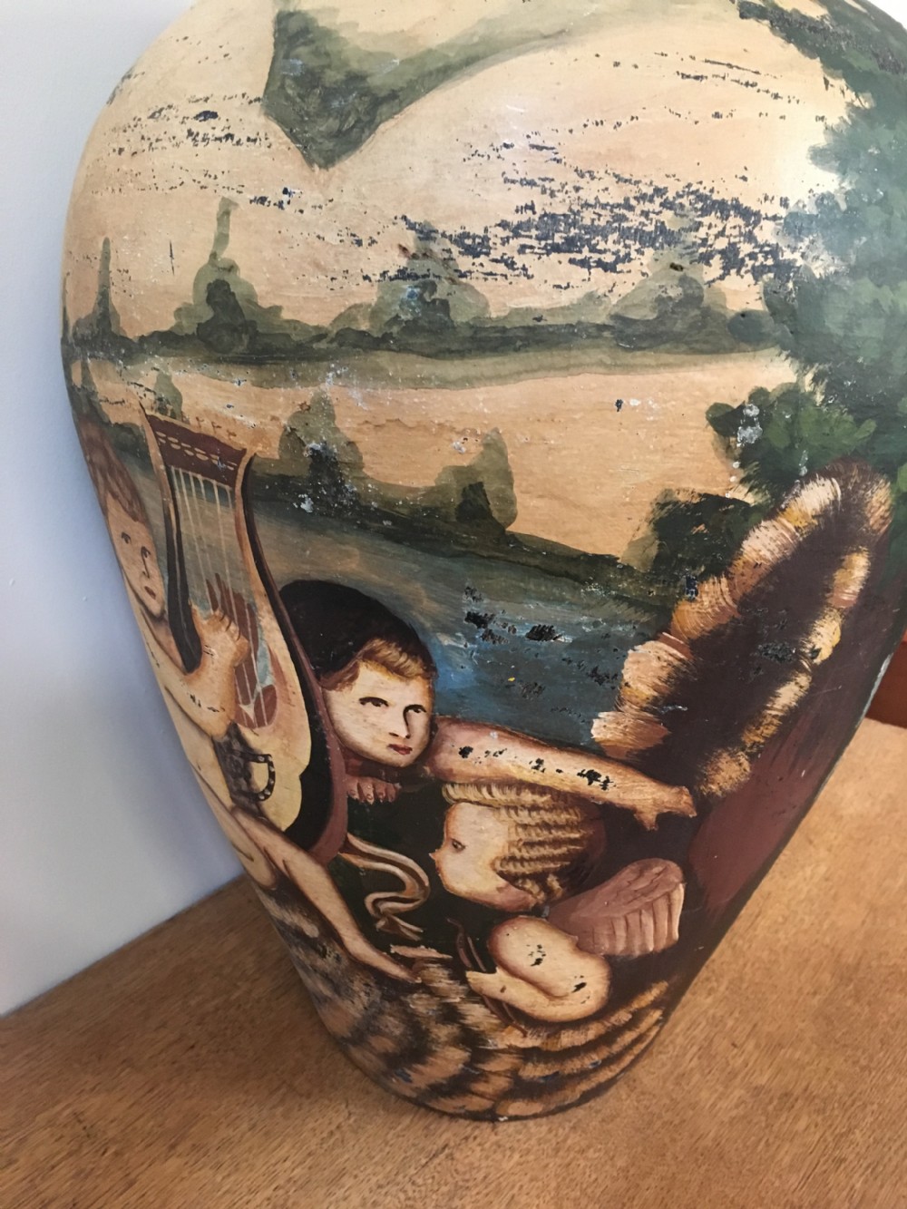 Huge decorated terracotta urn View V