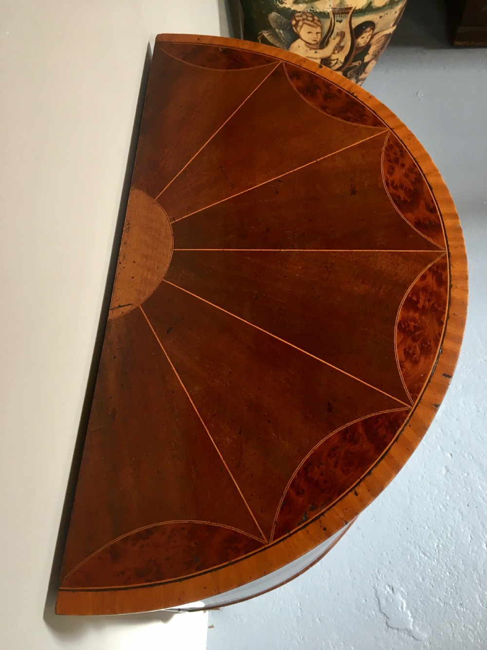 Inlaid bow front side cabinet  View III