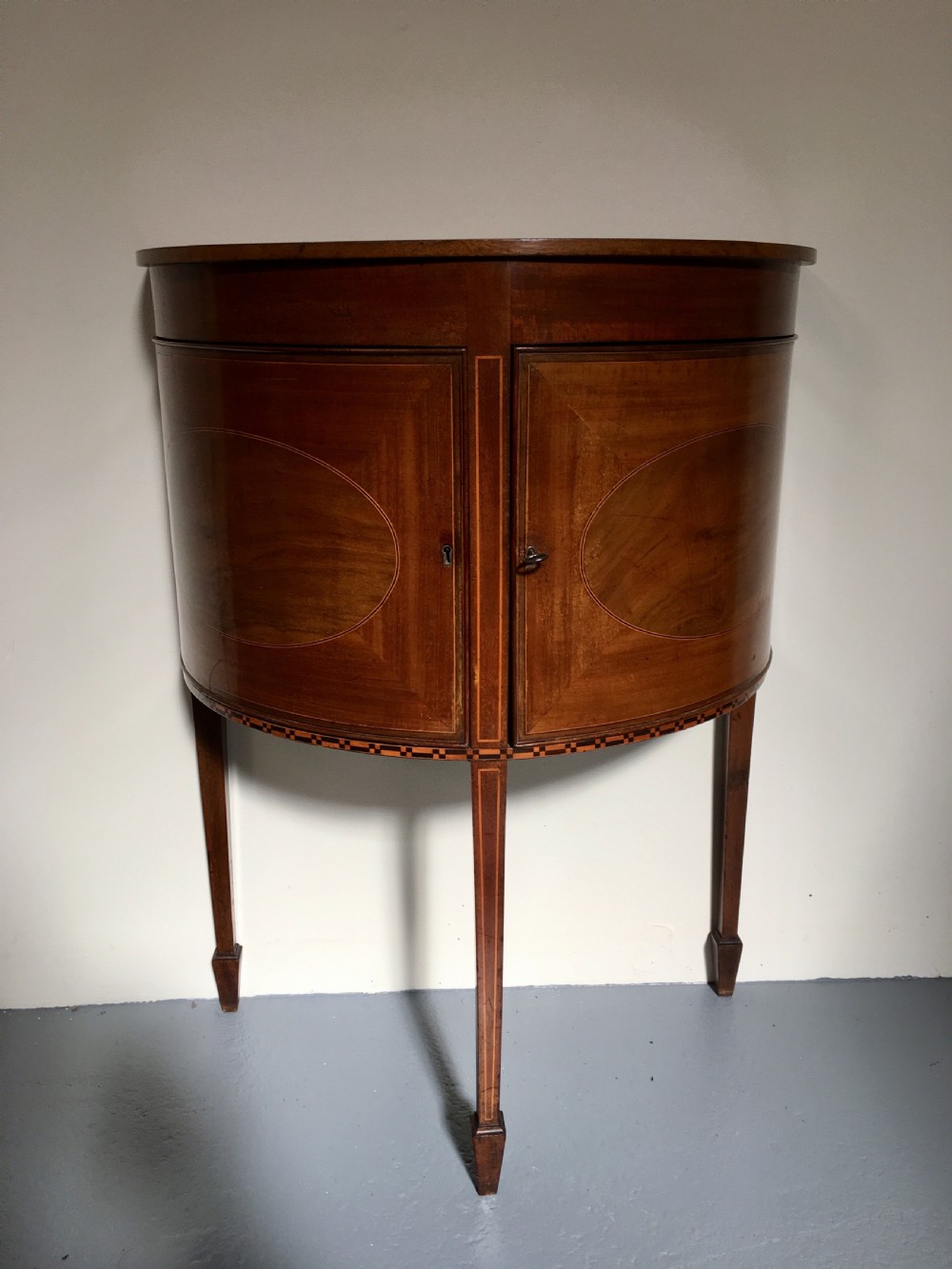 Inlaid bow front side cabinet  View IV