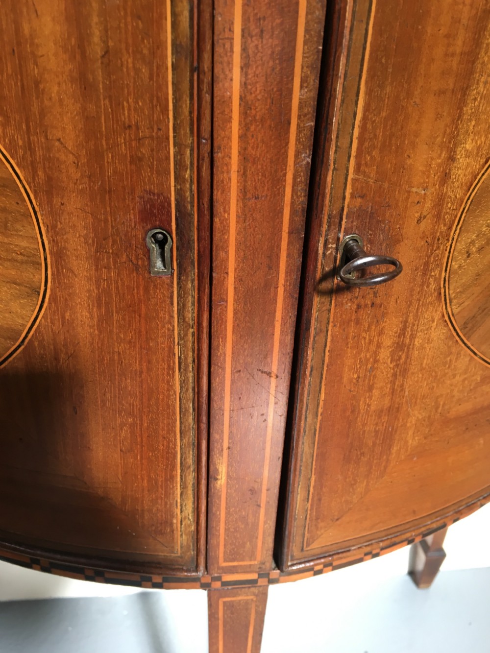 Inlaid bow front side cabinet  View V