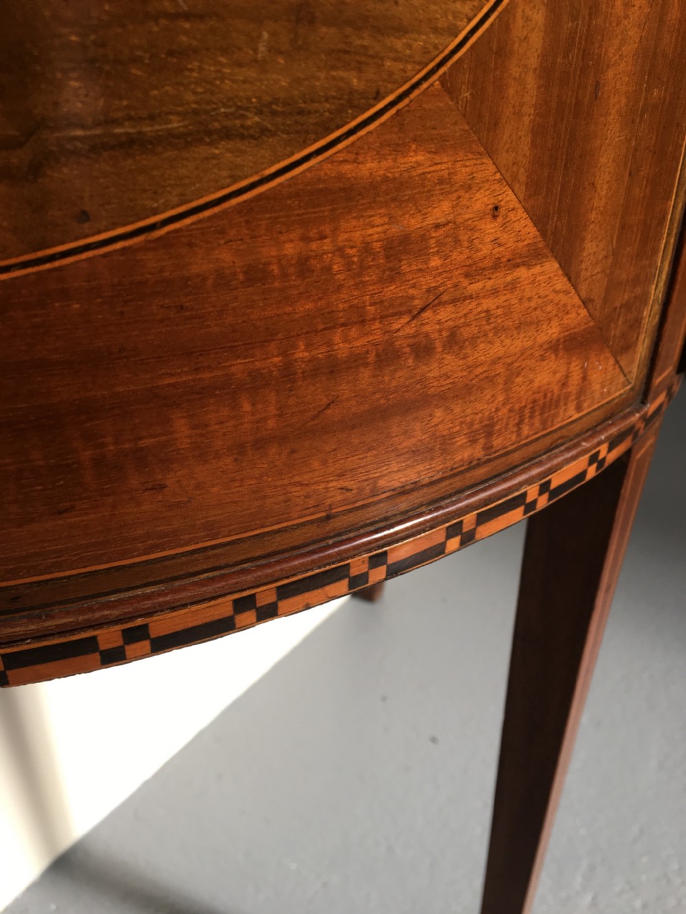 Inlaid bow front side cabinet  View VI