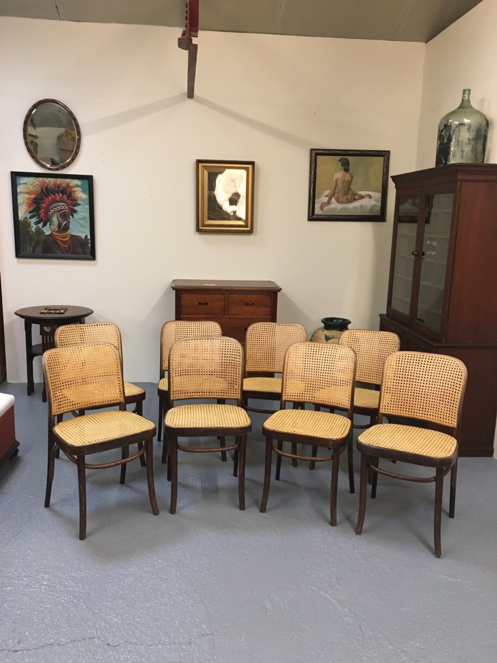 Rare set of eight Thonet chairs 