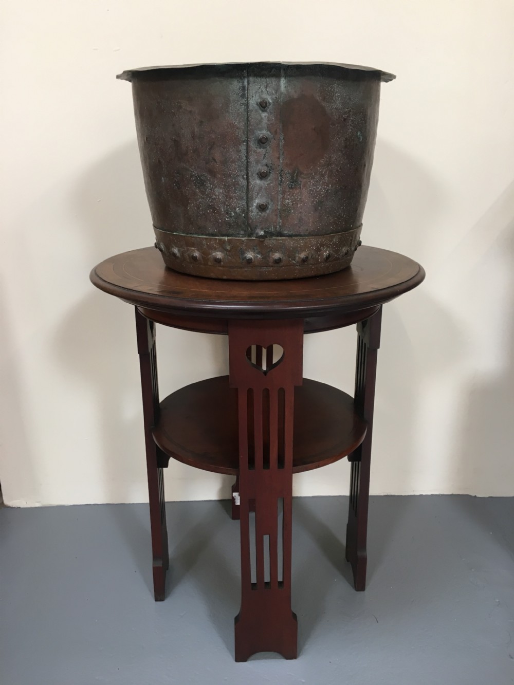 Large patinated copper planter  View III