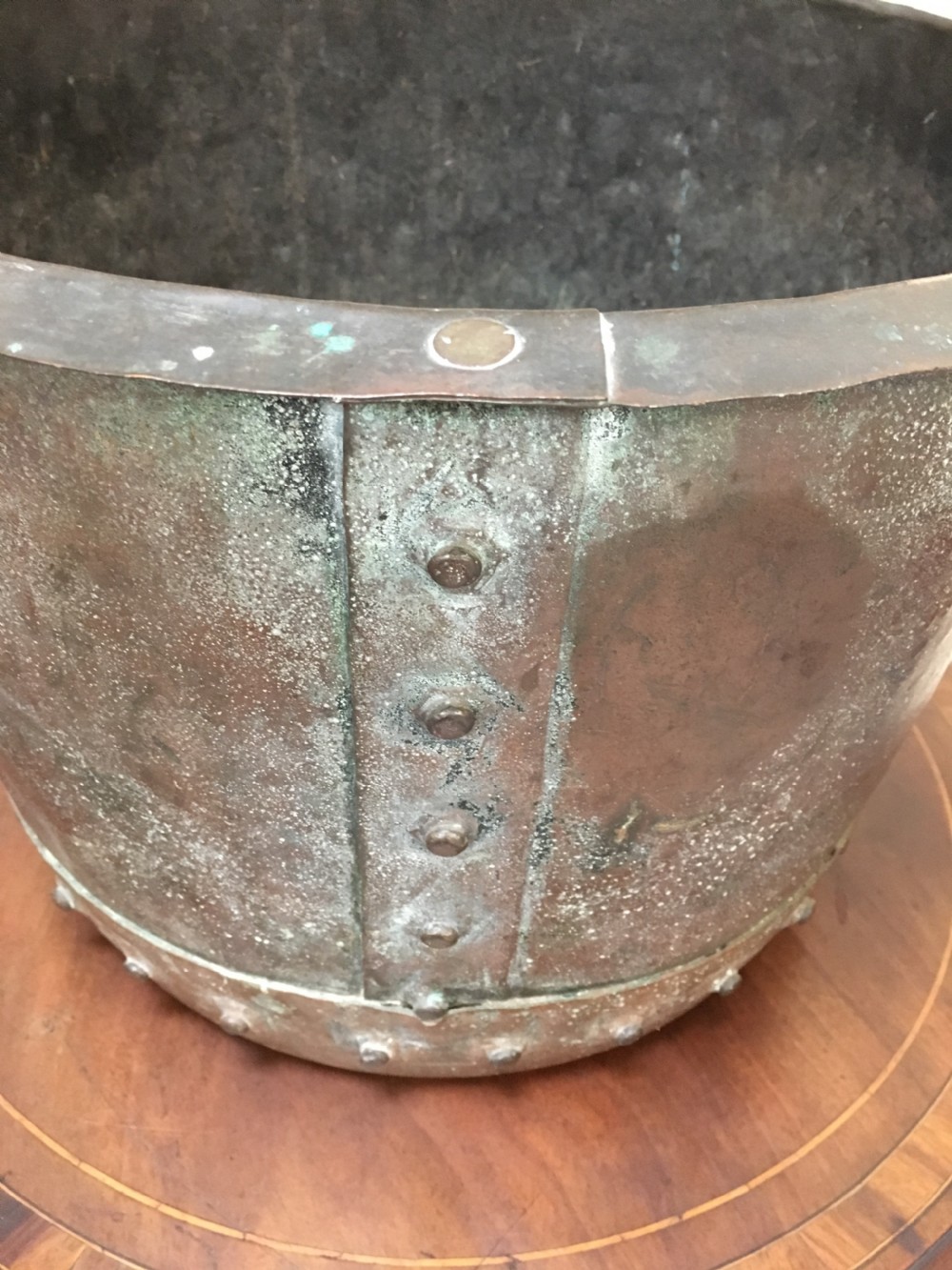 Large patinated copper planter  View VI