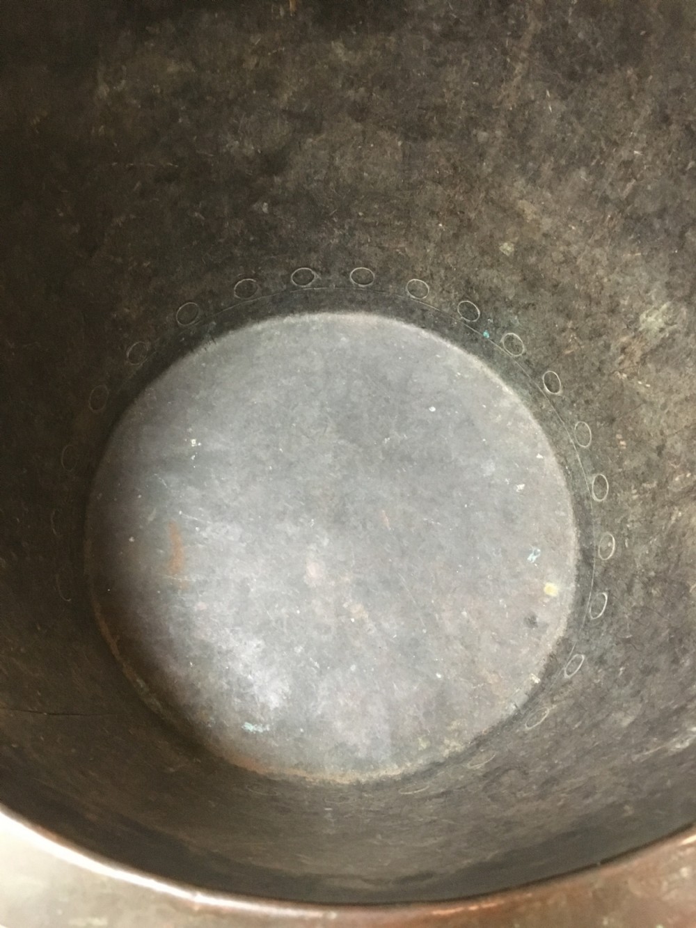 Large patinated copper planter  View VIII
