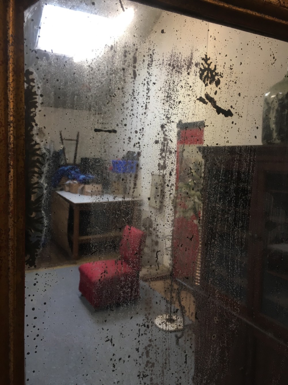 Distressed Gilt wood mirror  View II