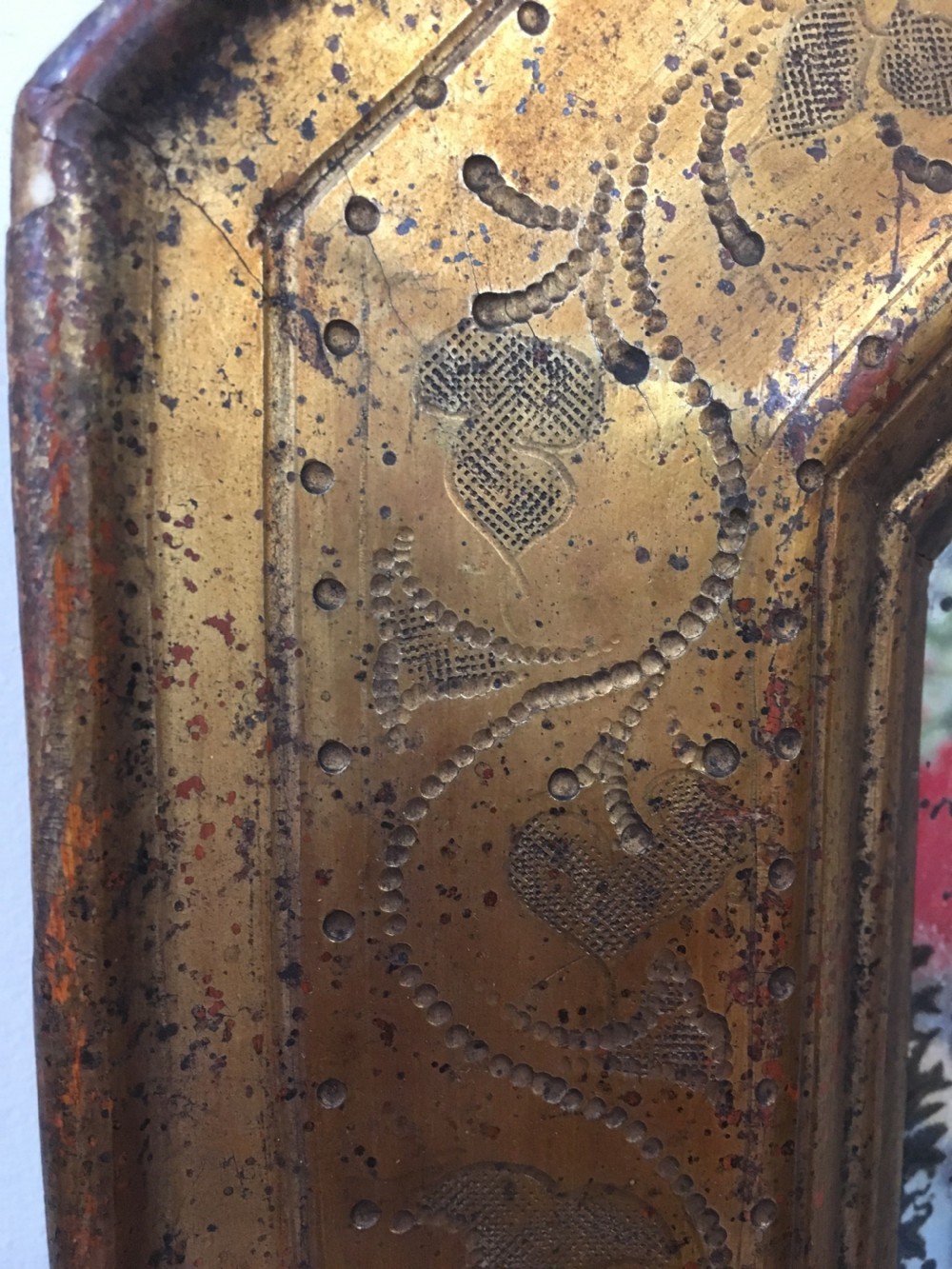 Distressed Gilt wood mirror  View IV