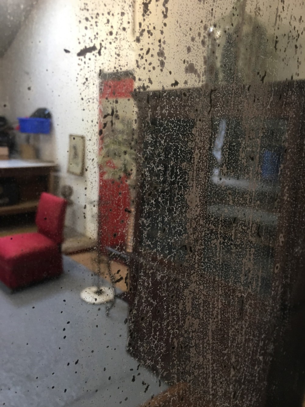 Distressed Gilt wood mirror  View V