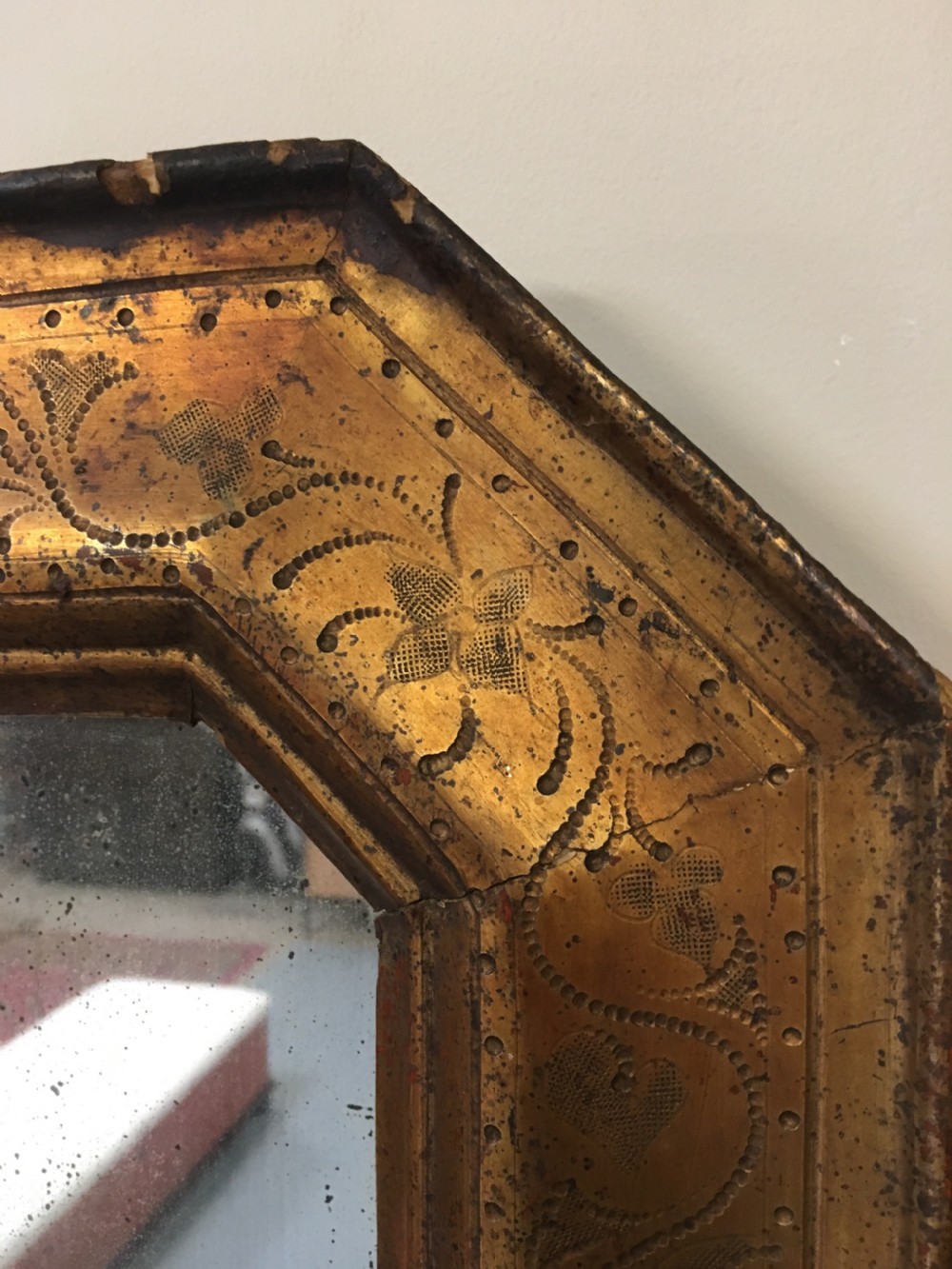 Distressed Gilt wood mirror  View VI