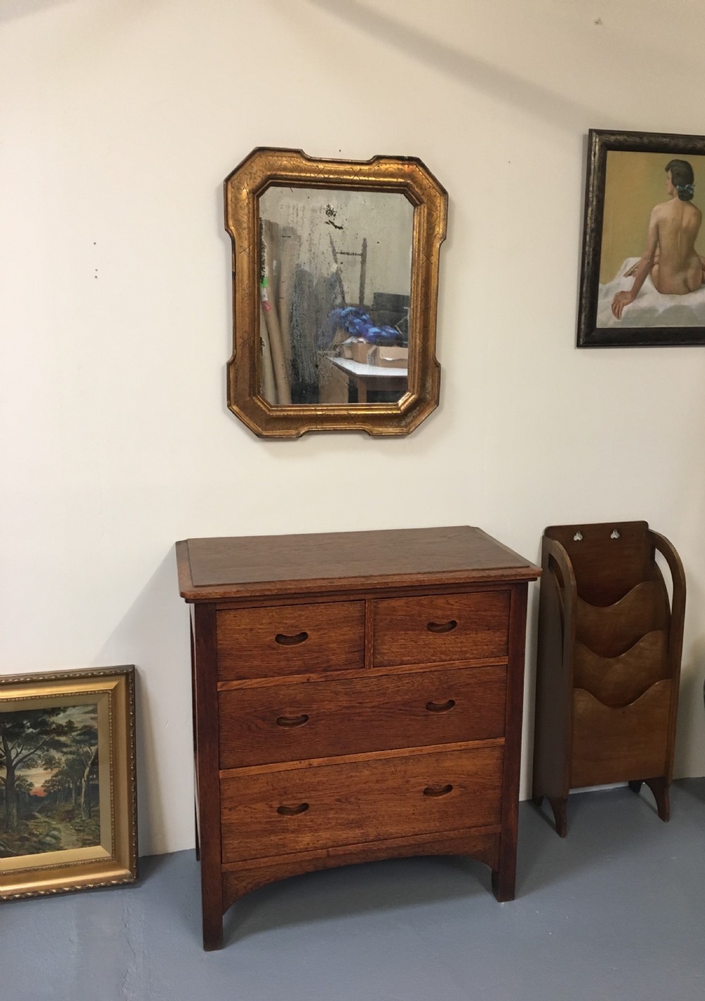 Distressed Gilt wood mirror  View VII