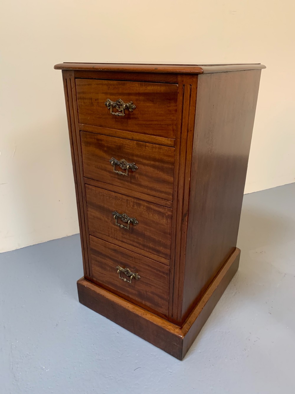 Pair mahogany bedside cabinets with drawers View IX