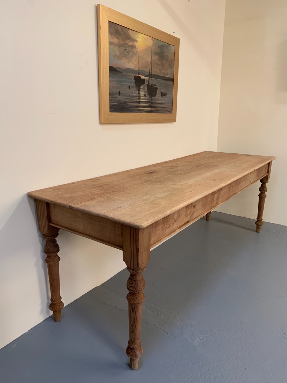Large Scottish pine kitchen table  View III