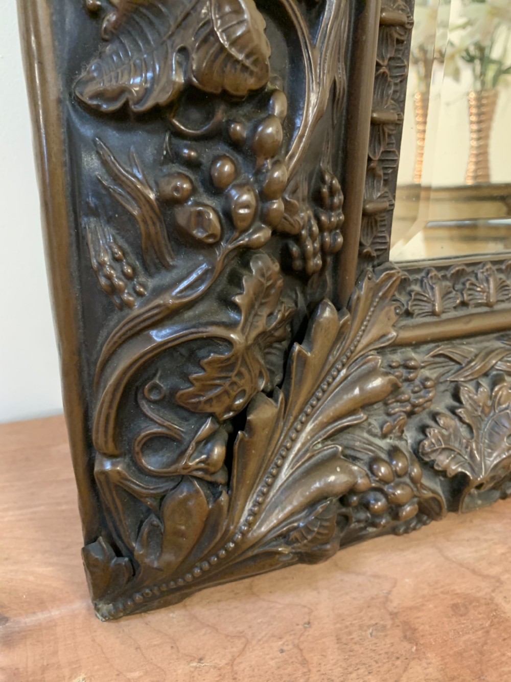 Exceptional large repousse mirror  View IV