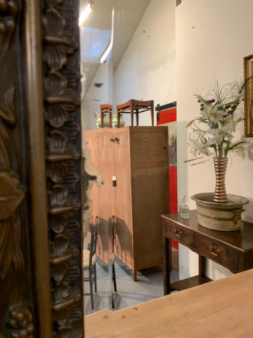 Exceptional large repousse mirror  View VI