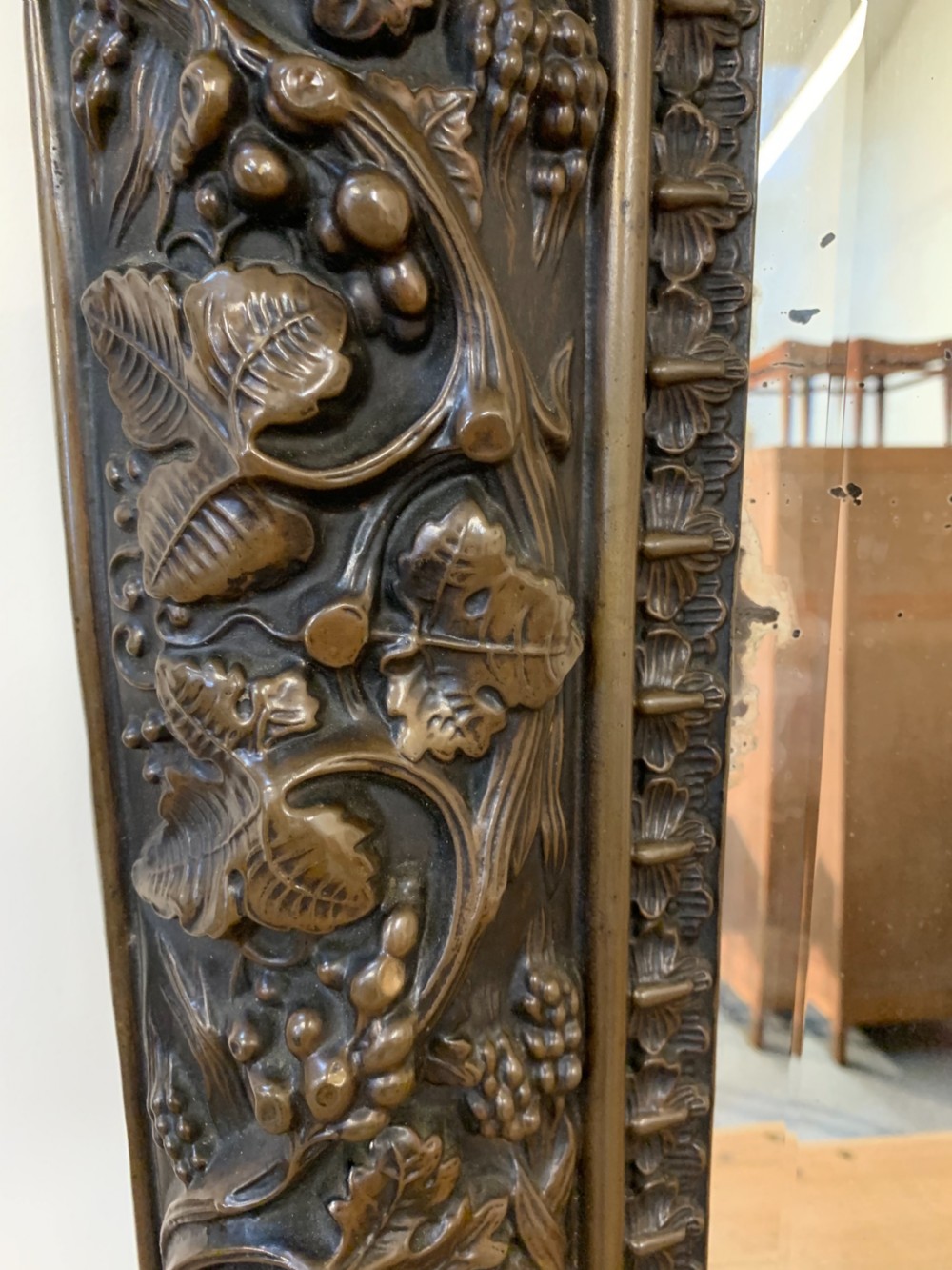 Exceptional large repousse mirror  View VII