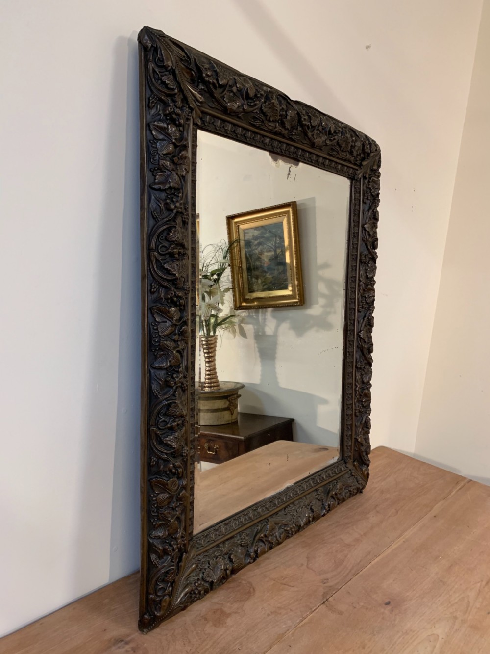 Exceptional large repousse mirror  View XIII