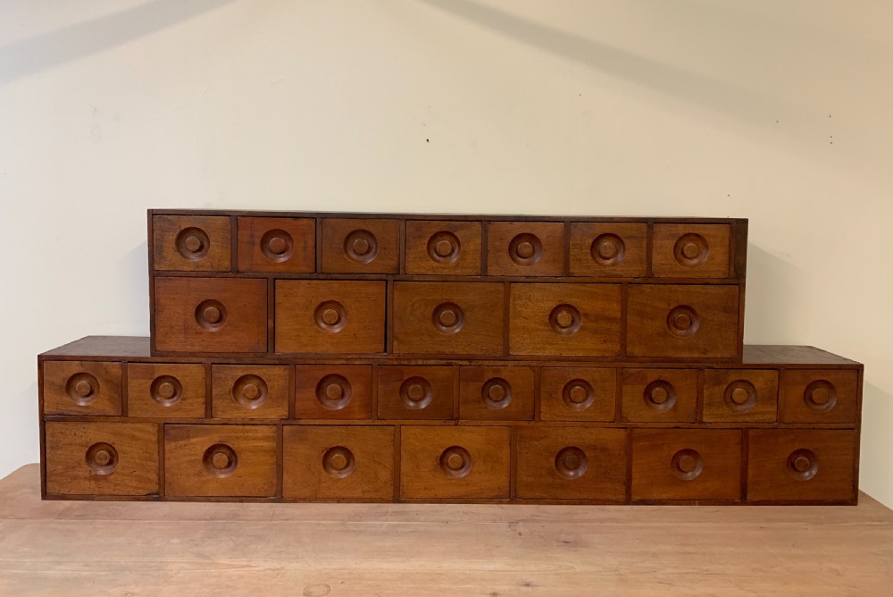 Large twin bank of seed drawers 