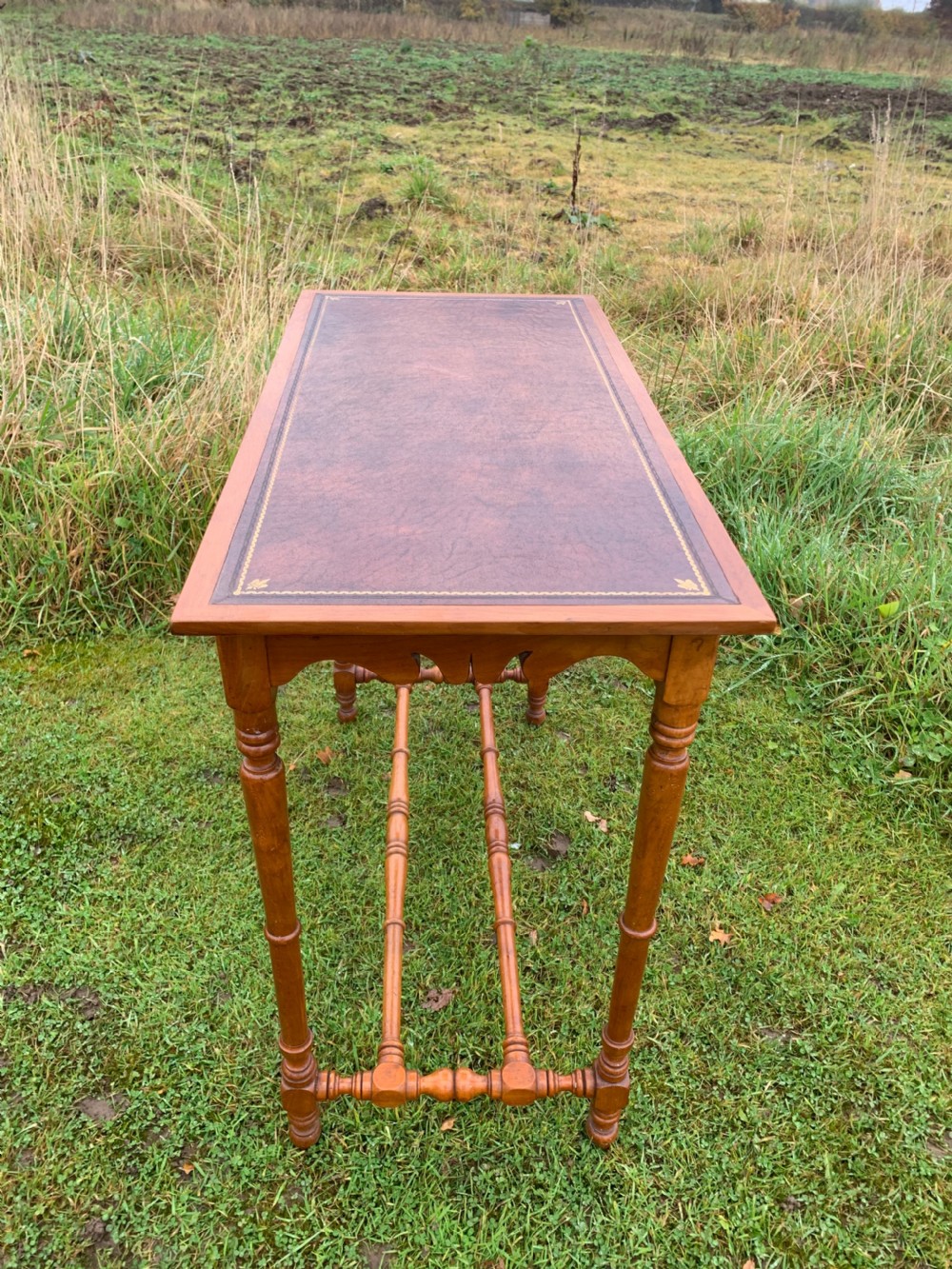 Elegant narrow walnut side table  View VII
