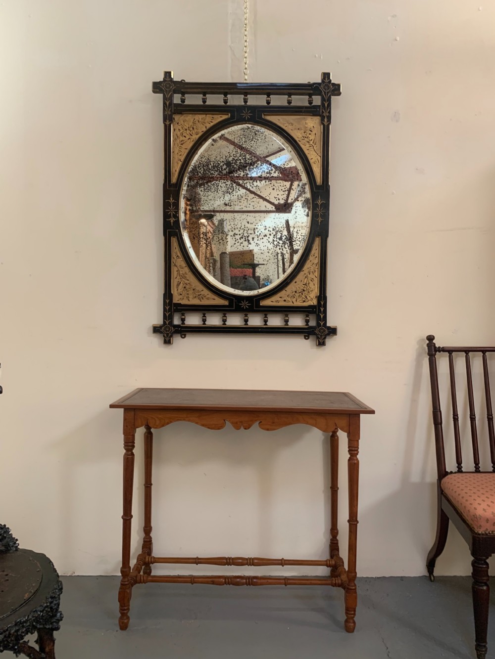 Large aesthetic mirror with distressed plate View II