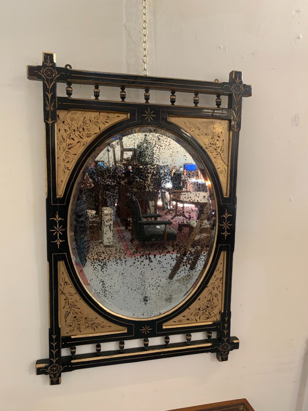 Large aesthetic mirror with distressed plate View III