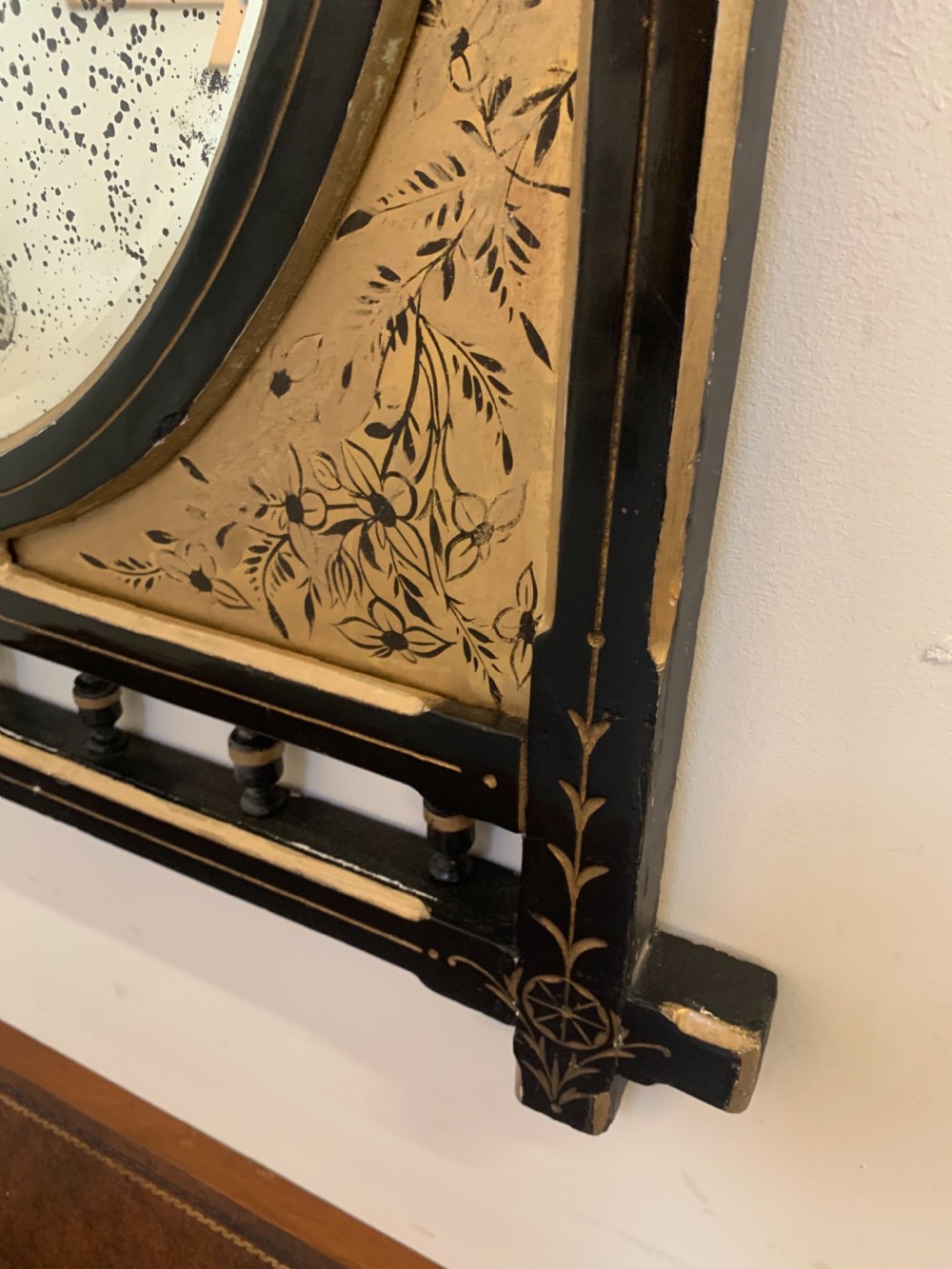 Large aesthetic mirror with distressed plate View VII