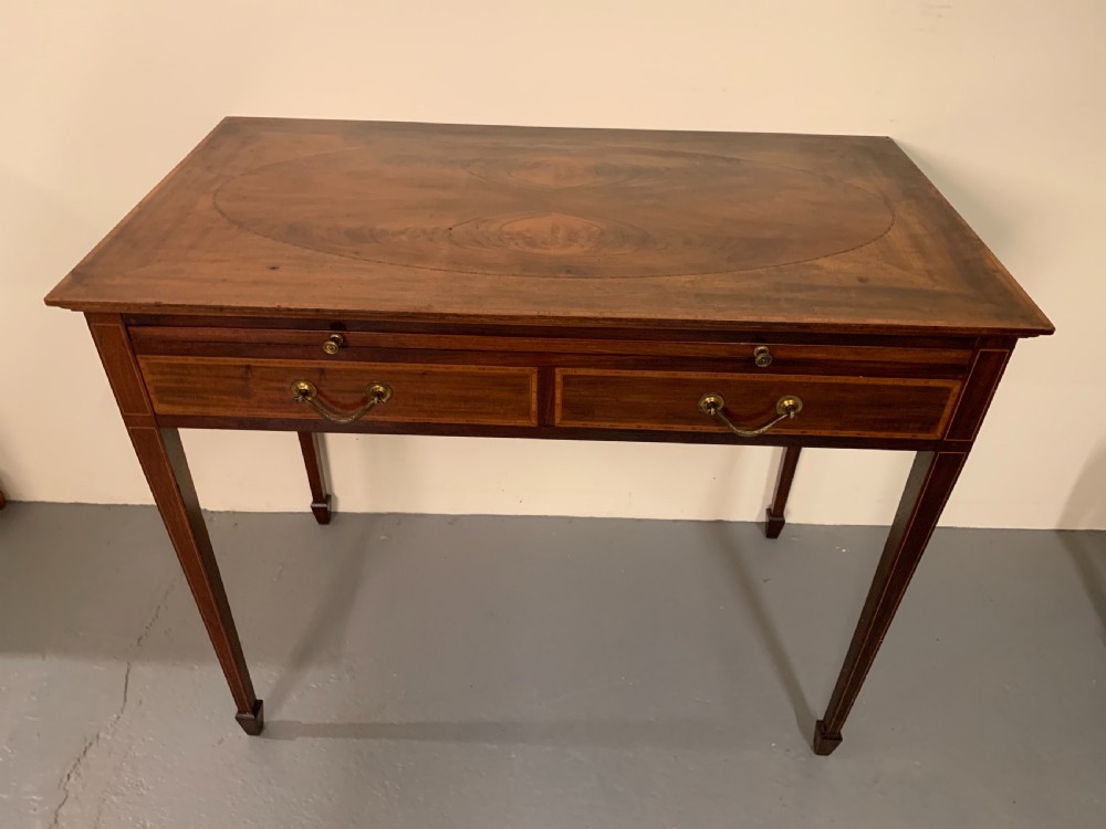 Edwardian inlaid writing table 