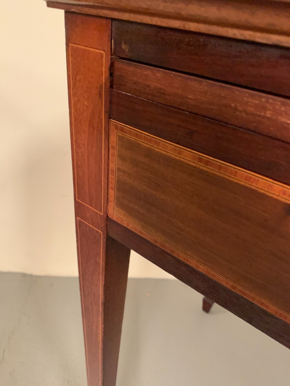 Edwardian inlaid writing table  View V