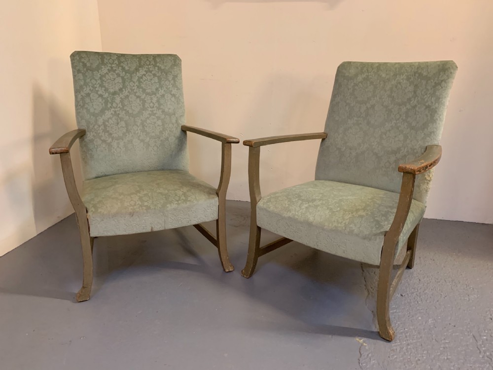 Pair Rowley gallery open armchairs View II